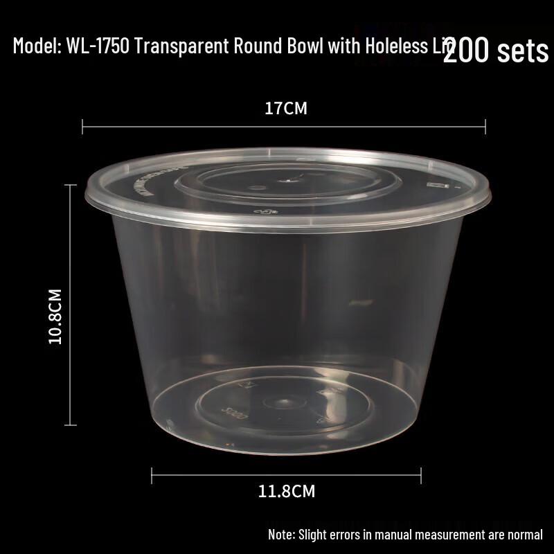

Food-Grade Disposable Round Takeaway Container with Lid