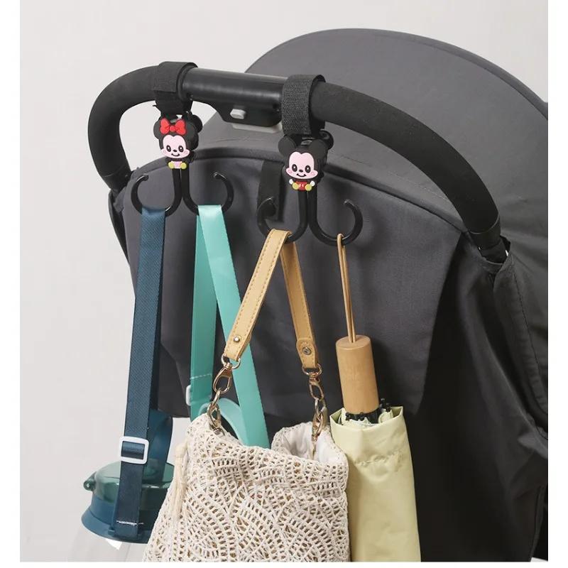 

New Multi-Functional Double Baby Stroller Hook Double Hook Trolley Bag Storage Hook Free Rotating Electric Bike Hook S чорний