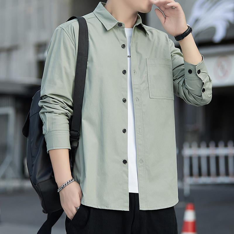 Men's Long Sleeved Shirt Korean Casual Loose Shirt Men's Coat
