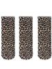 3 Pairs Leopard Large Flower Print Short Socks Summer Single Shoes Stockings High Elastic Comfortable Breathable Casual