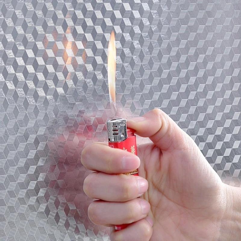 Self-Adhesive Kitchen Oil Proof Sticker Heat Resistant Wallpaper Waterproof Aluminum Foil for Countertop Drawer Cabinet Rack