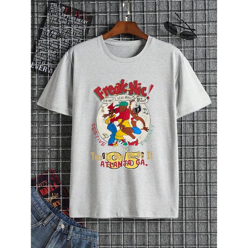 

Retro 90s Street Top Printed Top Cotton Crew Neck Short Sleeve Casual Fashion T-Shirt Sports Loose Street Wear Unisex 4XL