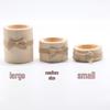 Cylindrical Wooden Candlestick with Floral Potted Plant, Modern Minimalist Style
