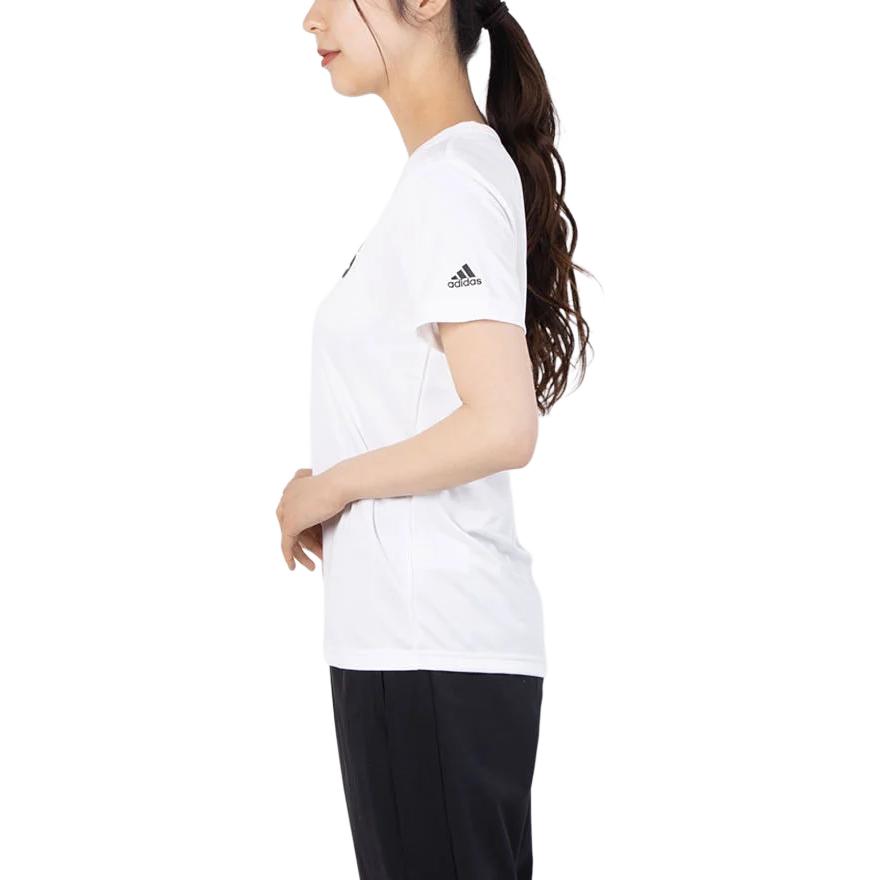 Adidas T Shirts Women's White Crew Neck Moderate FM5306