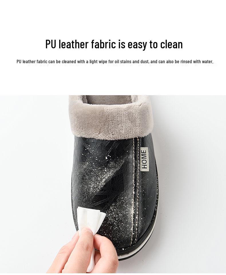 Men's Extra Large Waterproof Cotton Slippers - Winter Indoor Non-slip Warm Shoes