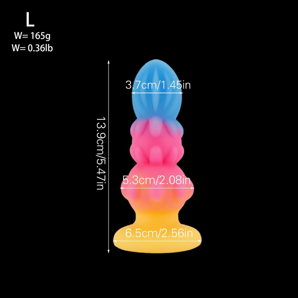 Gourd Flower Colors Luminous Butt Plug Soft Silicone Anal Dilator Sex Toys for Men and Women Masturbation Sex Toys