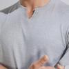 Men's Autumn Fitness Half Tight Short-Sleeve Striped Sports T-Shirt for Basketball & Running