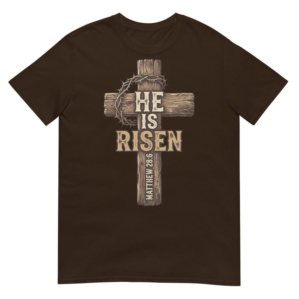 Easter He Is Risen Cross Religious Design For Christians Tshirt