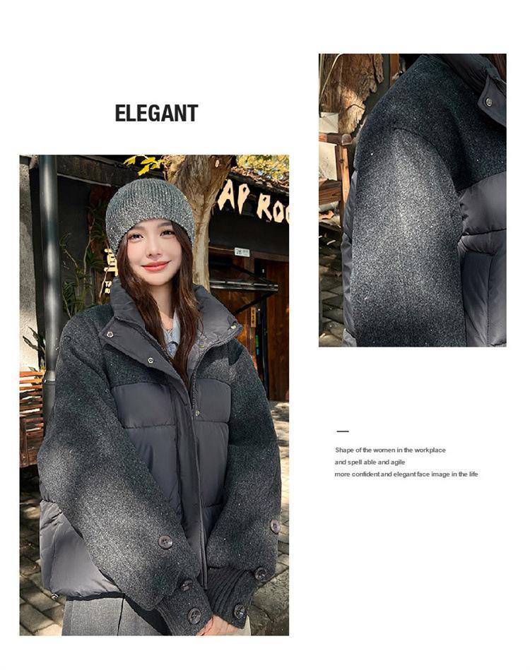 Short Stitching Thick Warm Top Winter Jacket