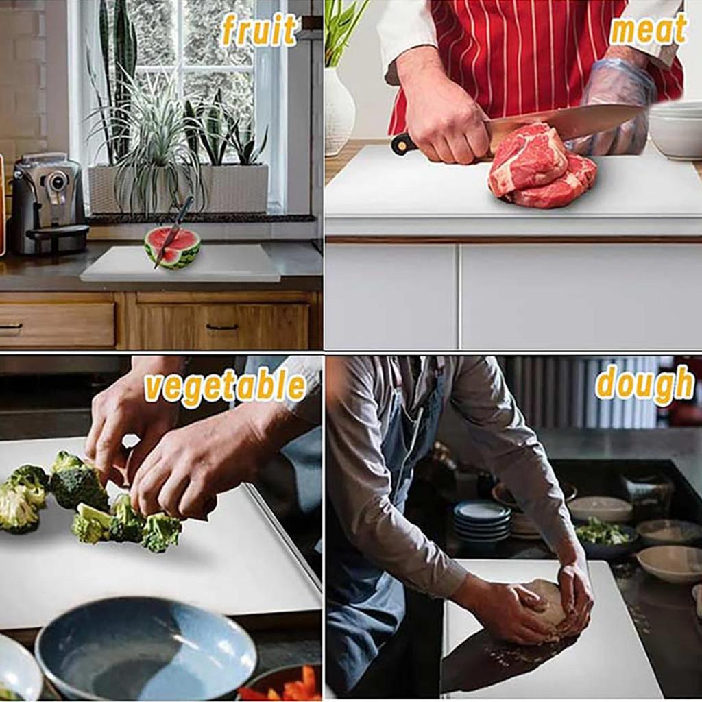 Stainless Steel Cutting Board Food Grade Nonslip Chopping Tray Metal Anti Scratch Cutting Board for Vegetable Fruit Bread Pastry