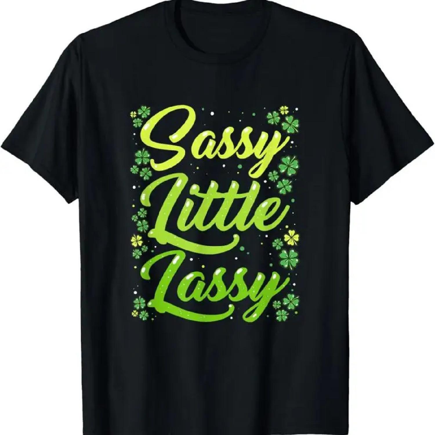 St Patricks Day Women Girls Sassy Little Lassie Shamrock T Shirt XXXXXL разноцветный