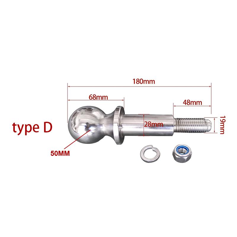 Special Lengthen Chrome Hitch Mount Tow Ball 50mm 2 INCH Shank Dia Coupling Trailer Parts RV Camper Caravan Accessories