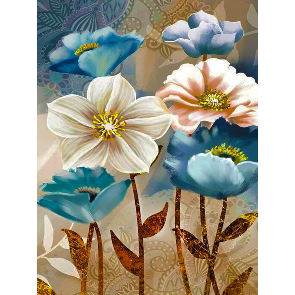 HuaCan Diamond Painting DIY Kit Flowers Picture Full Round Drill Mosaic Flower Paintings Embroidery Home Decor