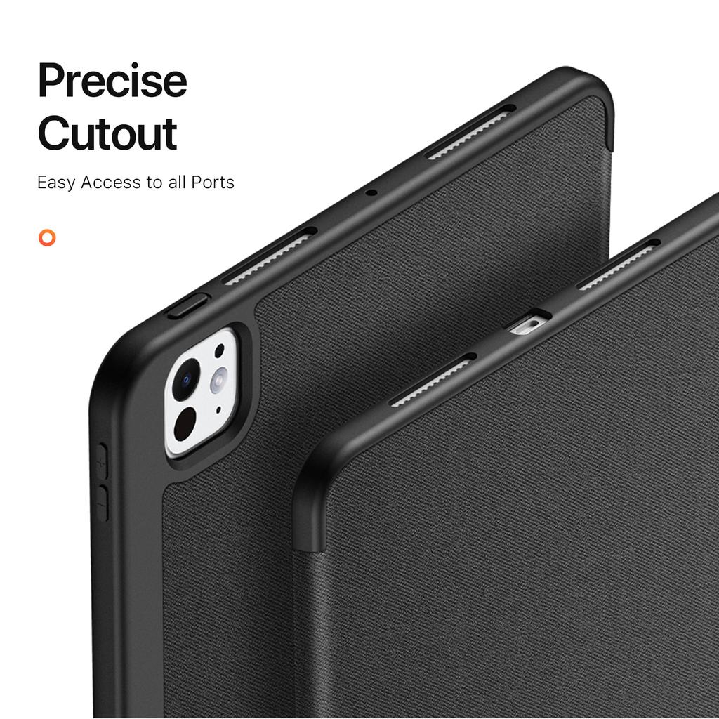 DUX DUCIS Domo Series for iPad Pro 11 (2024) Tablet Case Tri-fold Stand Leather Business Style Cover