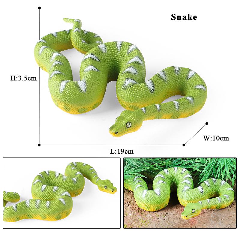 Oenux Simulation Forest Savage Snakes Animals Model Wild Cobra Rattlesnake Python Action Figures Party Favor Decor Kids Toy Gift