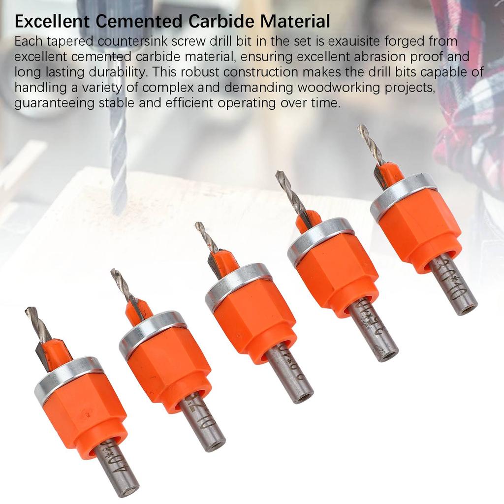 Limit Countersink Drill Bit Cemented Carbide Accurate Screw Tapered Countersink Drill Bit for