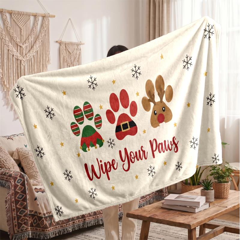 Christmas Flannel Throw Blanket Soft Warm Cozy For Sofa Bed Indoor Home Use Great Holiday Gift