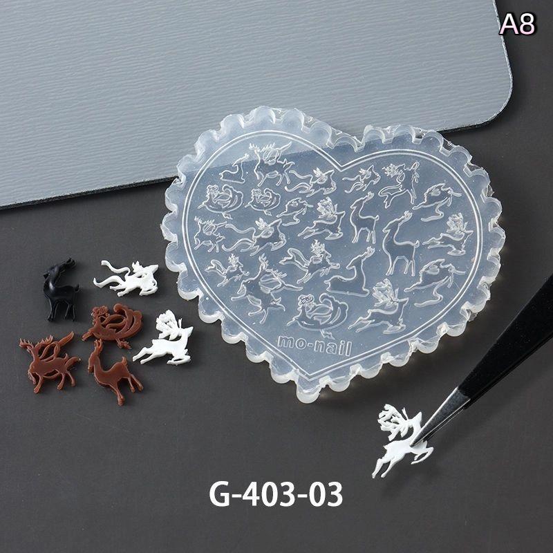 1Pcs Silicone Nail Mold Christmas Snowflakes Butterfly Flower 3D Relief Nail Template Nail Art Decorations Nail Art Mold