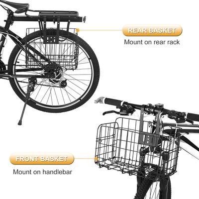 Fahrradklappkorb Abnehmbarer Stahldraht Fahrradlenker Vorderradkorb Fahrrad Gepäckträger Hängekorb Fahrradtransport
