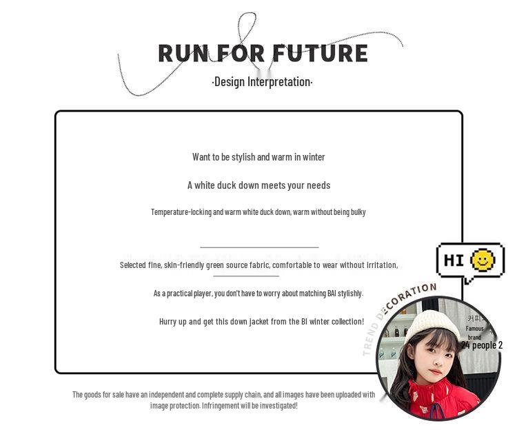 Girls' 2025 Korean-Style Thick Down Jacket - Stylish Autumn/Winter Outerwear