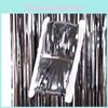Festive Black Matte Rain Curtain Ideal For Halloween Party Scene Setup 2 Meters