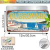 D Flat Printing Vintage Distressed DUBROVNIK with Croatian Coastal Fortress  Sailboat Scenery Aluminum Tin Painting License