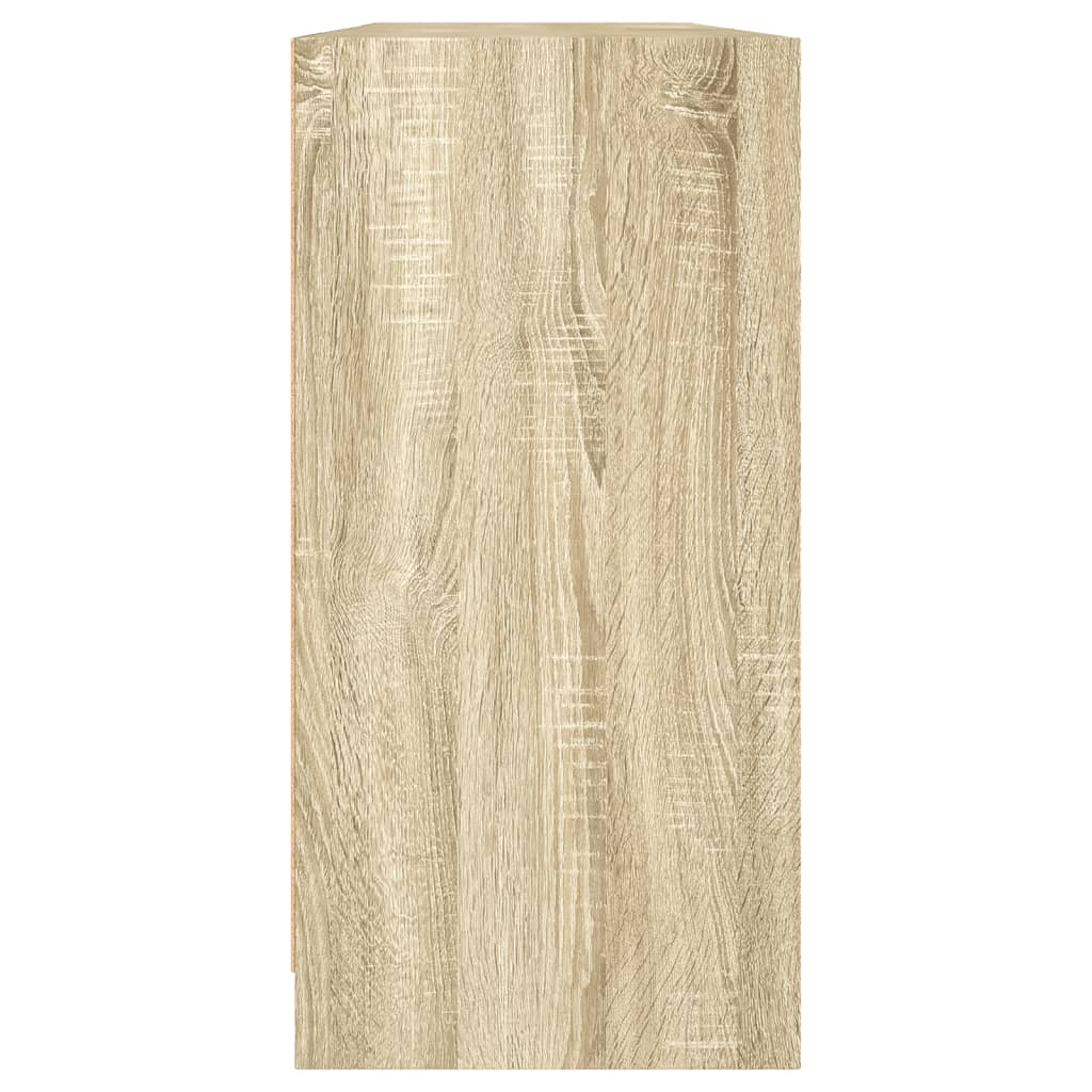 Bookshelf with Doors Sonoma Oak Finish 204 X 37 X 75 Cm Engineered Wood