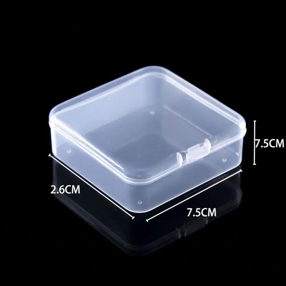 Square Round Plastic Transparent Storage Box Small Items Sundries Organizer Case Jewelry Beads Container Box Tools Accessories