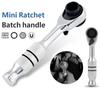 1/4" Drive Ratchet Handle 360 Swivels Head Mini Ratchet Wrench Antiskid Handle For Electronics Repair