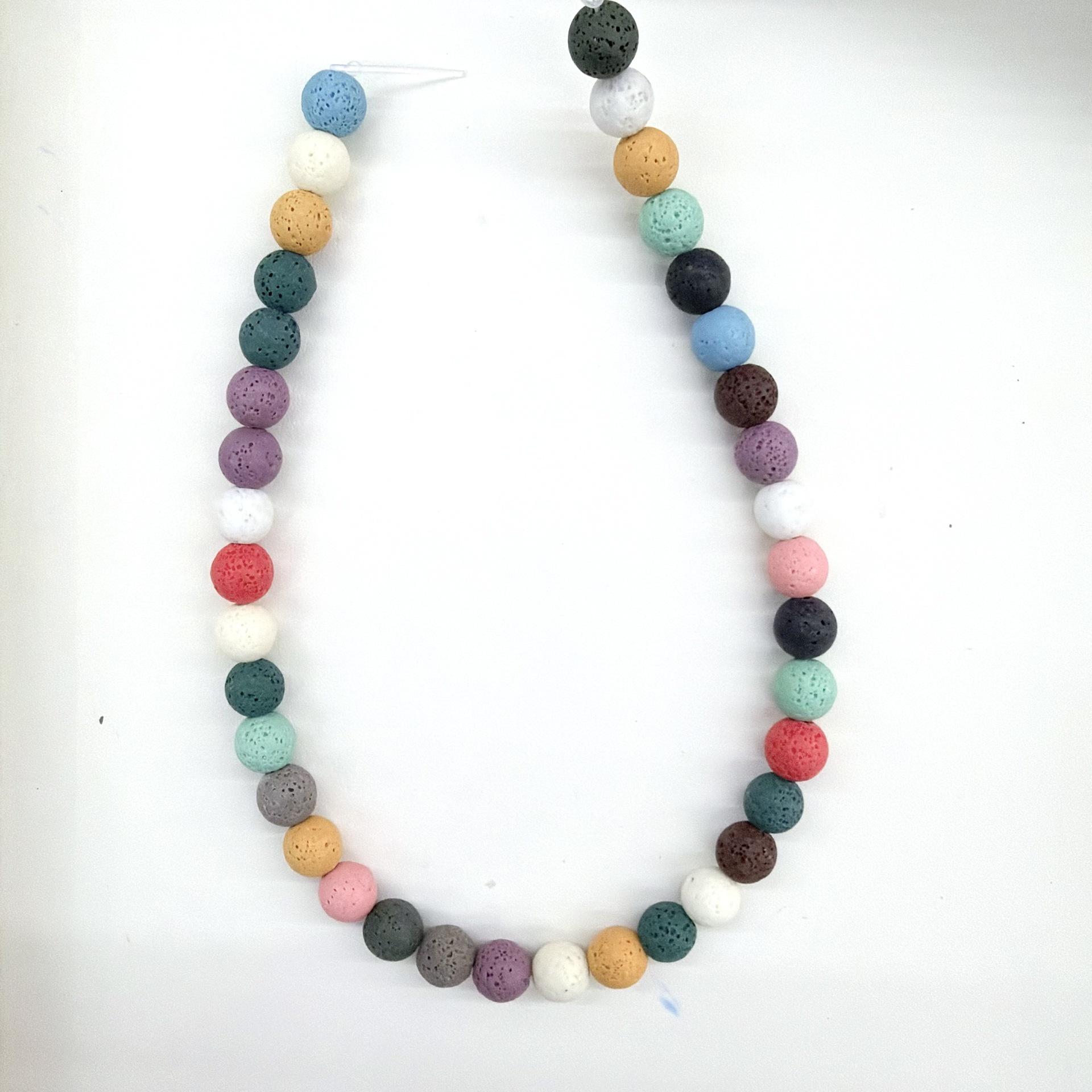 Luxury Volcanic Stone Beads: Colorful Round Loose Beads for Handmade DIY Bracelets 4mm (approx. 88 beads)