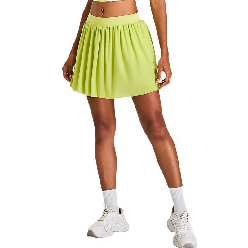 Womens A-Line Pleated Tennis Skort With Built-in Shorts Quick-Dry Sport Skirt Yoga Running Gym Workout