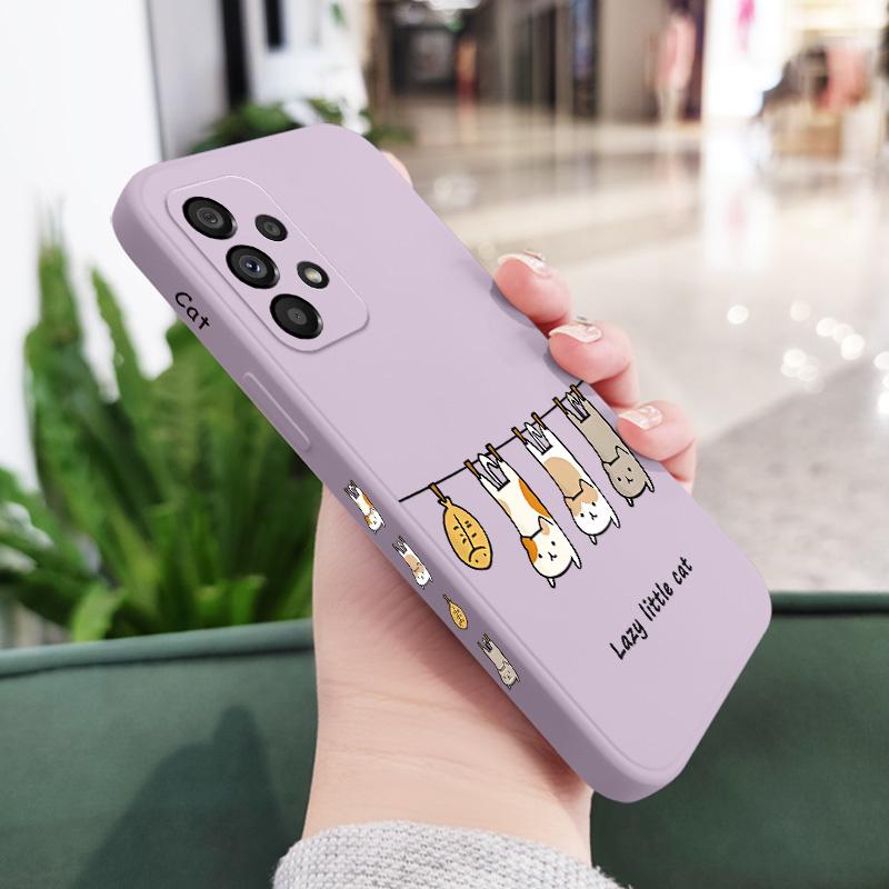 

Lazy Doll Case For Samsung Galaxy A73 A53 A33 A23 A13 A03 A72 A52 A52S A32 A22 A12 A02 A02S A71 A51 A31 A21S 4G 5G Cover Samsung A52 светло-фиолетовый
