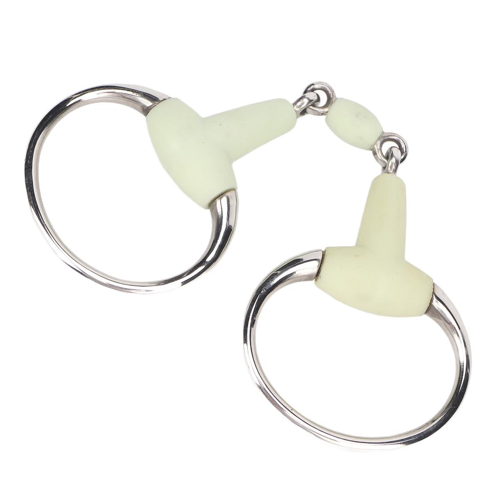 Stainless Steel Horse Bit Apple Flavor Rubber Wrapped Horse Mouth Snaffle Bit for Hours Training Racing