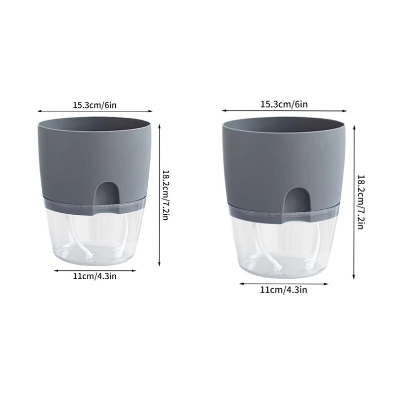 Self Watering Flower Pot Plastic Hydroponics Plants Pot Succulent Potted Planters Transparent Home Office Desktop Decoration