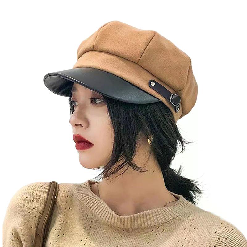 Vintage Baskenmütze Newsboy Mütze Verstellbare Herbst Wintermütze Baskenmütze Achteckige Kappe Weiche Wollmütze Für Frauen Baskenmützen Malermütze