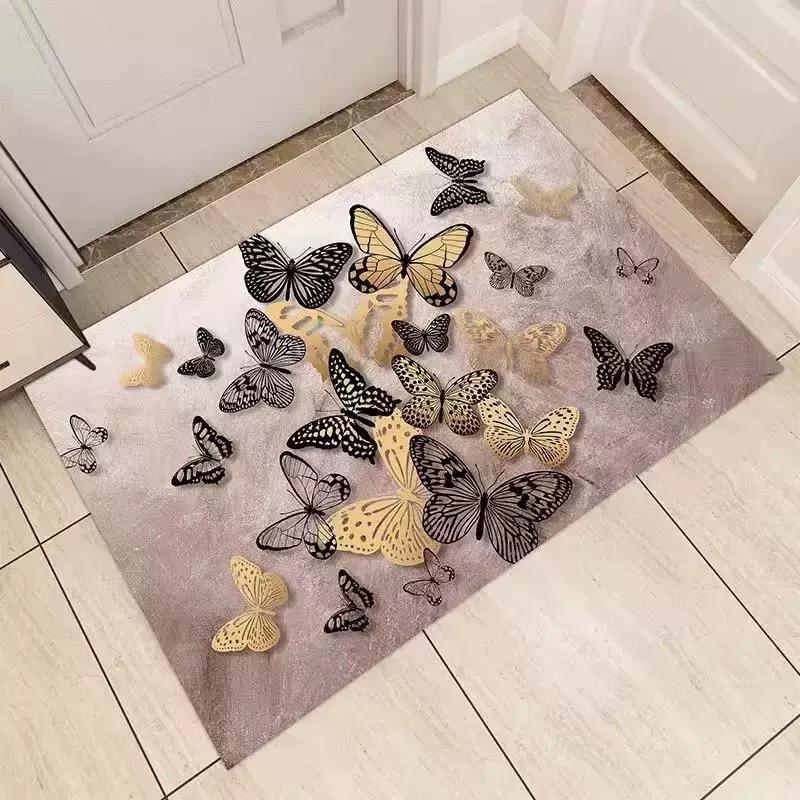 

Butterfly Bathroom Floor Mat Soft Carpet Absorbent Foot Mat Anti Slip Entrance Door Mat 40 * 60Cm