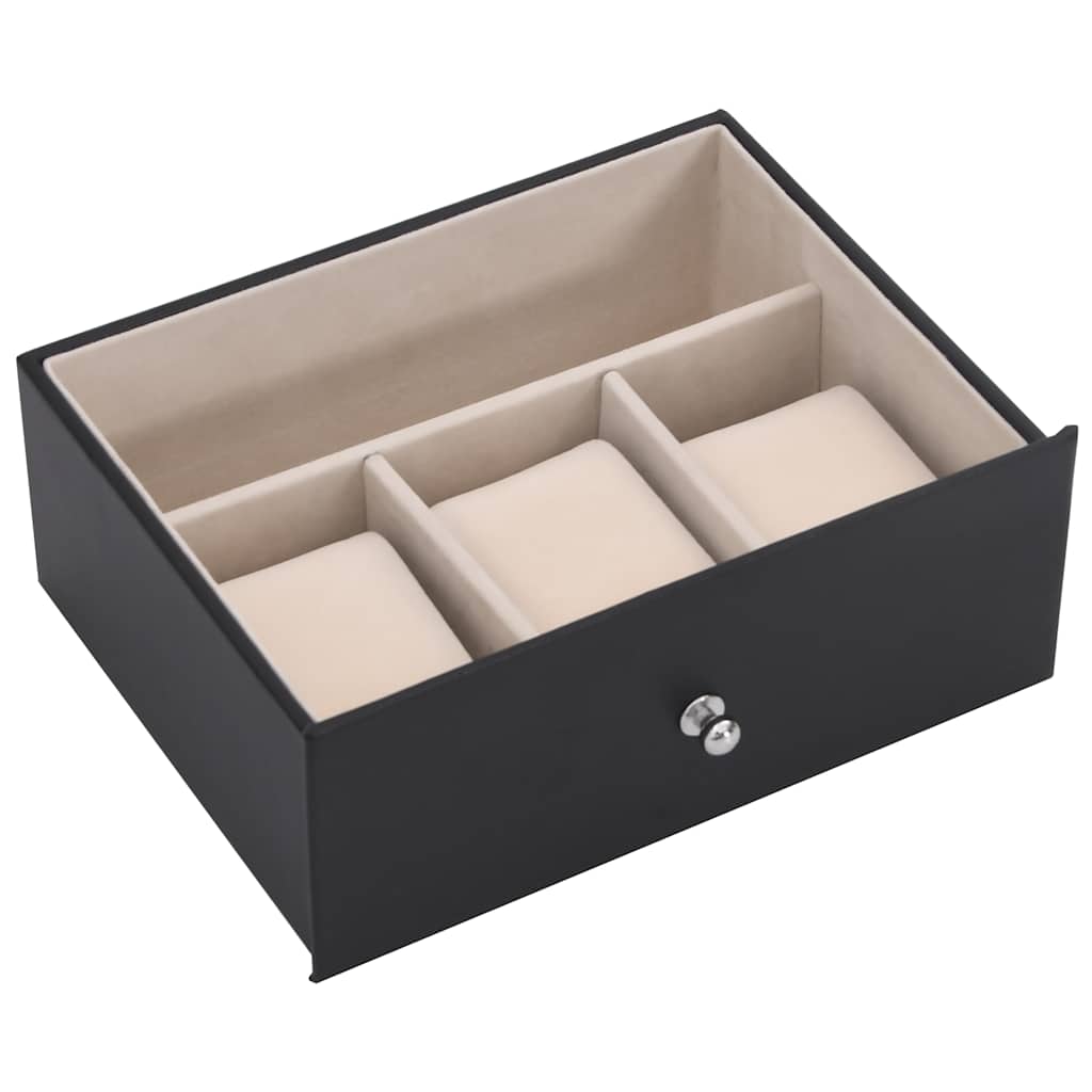 6 Tier Jewelry Box with Mirror and Lock Black
