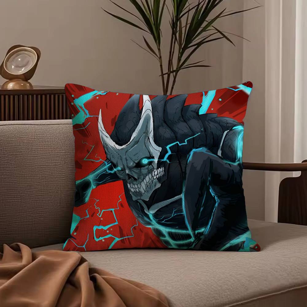 Cool Anime K-Kaiju No.8 Pillow Case Anti-dustmite Pillowcase Invisible Zipper Silky Short Plush Sofa Cushion Cover