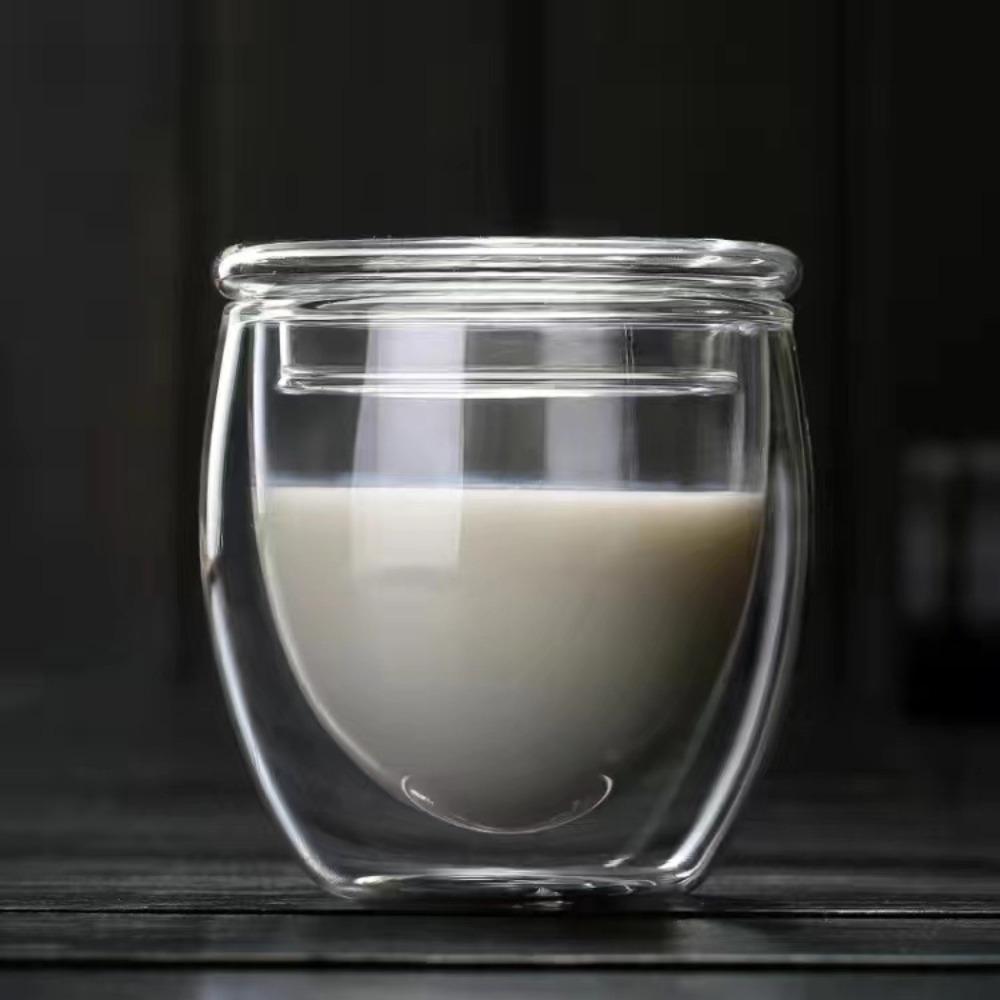 Tassenexplosion transparentes doppelwandiges Glas Haushalt große Kapazität hochtemperaturbeständig verdickt hochwertig Wasserbecher