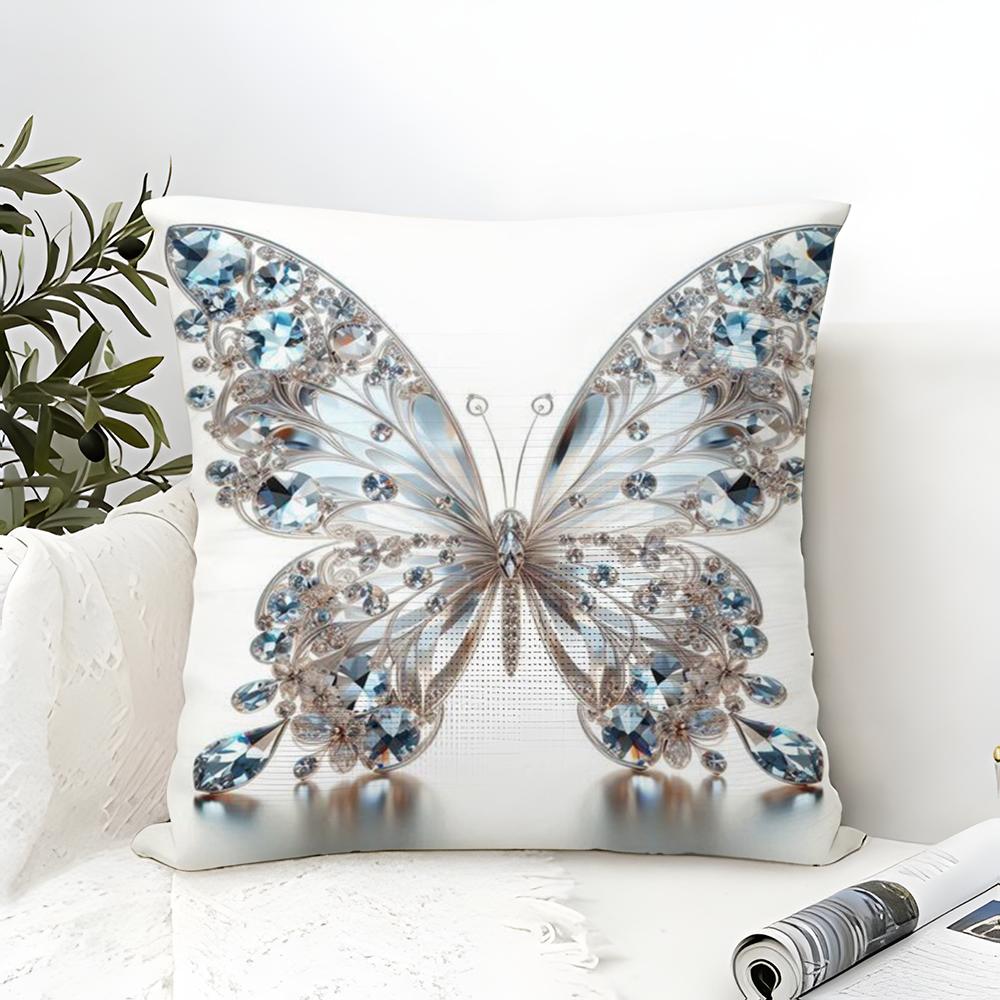Colorful And Beautiful Butterfly Pillow Case Linen Pillow Case Sofa Home Decor Cushion Cover Cushion Cove