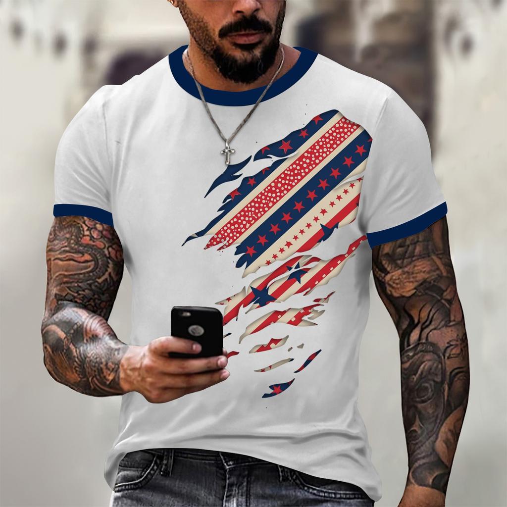 Modisches Herren-T-Shirt, lässige Straßenkleidung mit kurzen Ärmeln
