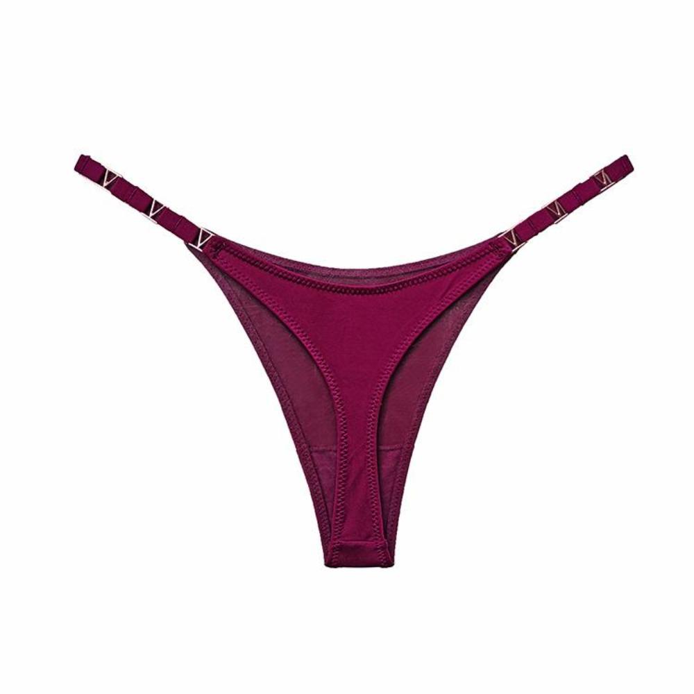 Damskie stringi list miłosny dżetów pas stringi moda Low-Rise Tanga szorty figi Sexy T-back String koronkowa bielizna