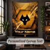 Wall Tapestry Wolverhampton Wanderers Football Print Custom Name Text Wall Hanging Home Decor