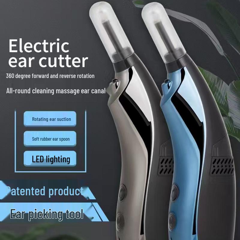 

Перезаряжаемый инструмент для удаления ушной серы с подсветкой - Безопасен для детей и взрослых, портативный с мягким всасывающим наконечником для домашнего использования. серый