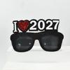 2027 Number Eyeglasses Happy New Year Glasses Diamond Glitter Sunglasses Cosplay Prop Xmas Party Decoration Funny Glasses