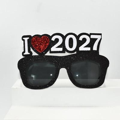 2027 Brýle s čísly Šťastný Nový Rok Brýle Sluneční Brýle s Diamantovým Třpytem Cosplay Rekvizita Vánoční Večírek Dekorace Vtipné Brýle