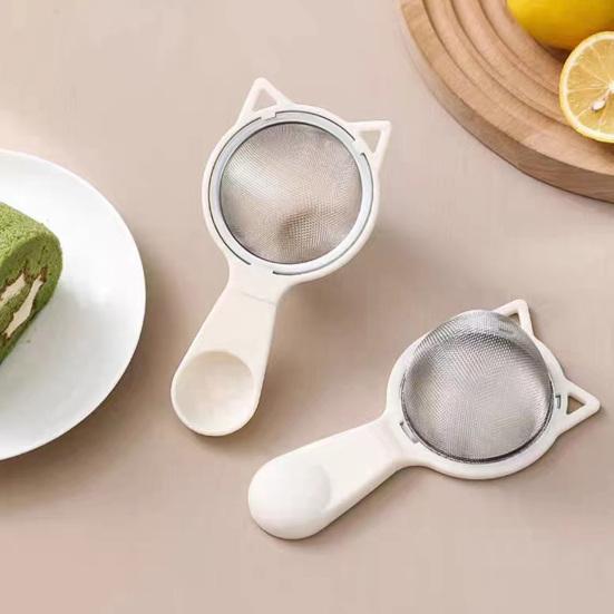 Strainer Spoon Fine Mesh Sifter with Long Handle Sieve Tool Handheld Kitchen Tool for Flour Powdered Sugar Cocoa Powder