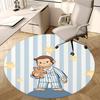 Curious George,Pajamas Chair Mat Round Rug Office Carpet, Machine Washable, Non Slip, Suitable for Living Rooms, Bedrooms