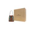 Coach Dempsey 14 Striped Pattern Drawstring Closure Fabric With Leather Bucket Bag Women bags Khaki CC318-IME7V