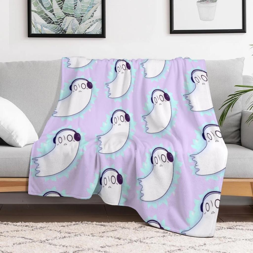 Napstablook Throw Blanket Portable Lightweight Blanket for Travel Camping